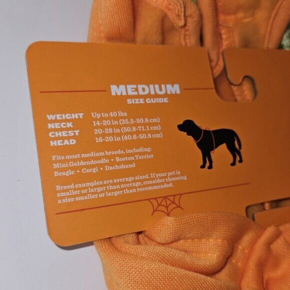 NEW Reflective Jack-O Lantern Dog Pet Halloween Costume Medium (Up to 40 lbs) - Picture 7 of 7
